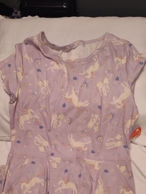 Girls wonder nation Lavender Unicorn Short Sleeve Nightgown